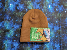 Load image into Gallery viewer, OOAK- Knit Green MeltFlower Cuff Beanie