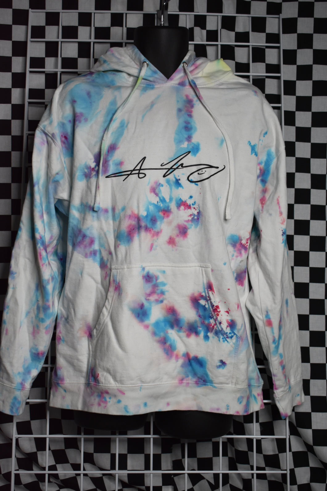 One of a kind Hunter Screen Printed  Blues Hoodie (XL)