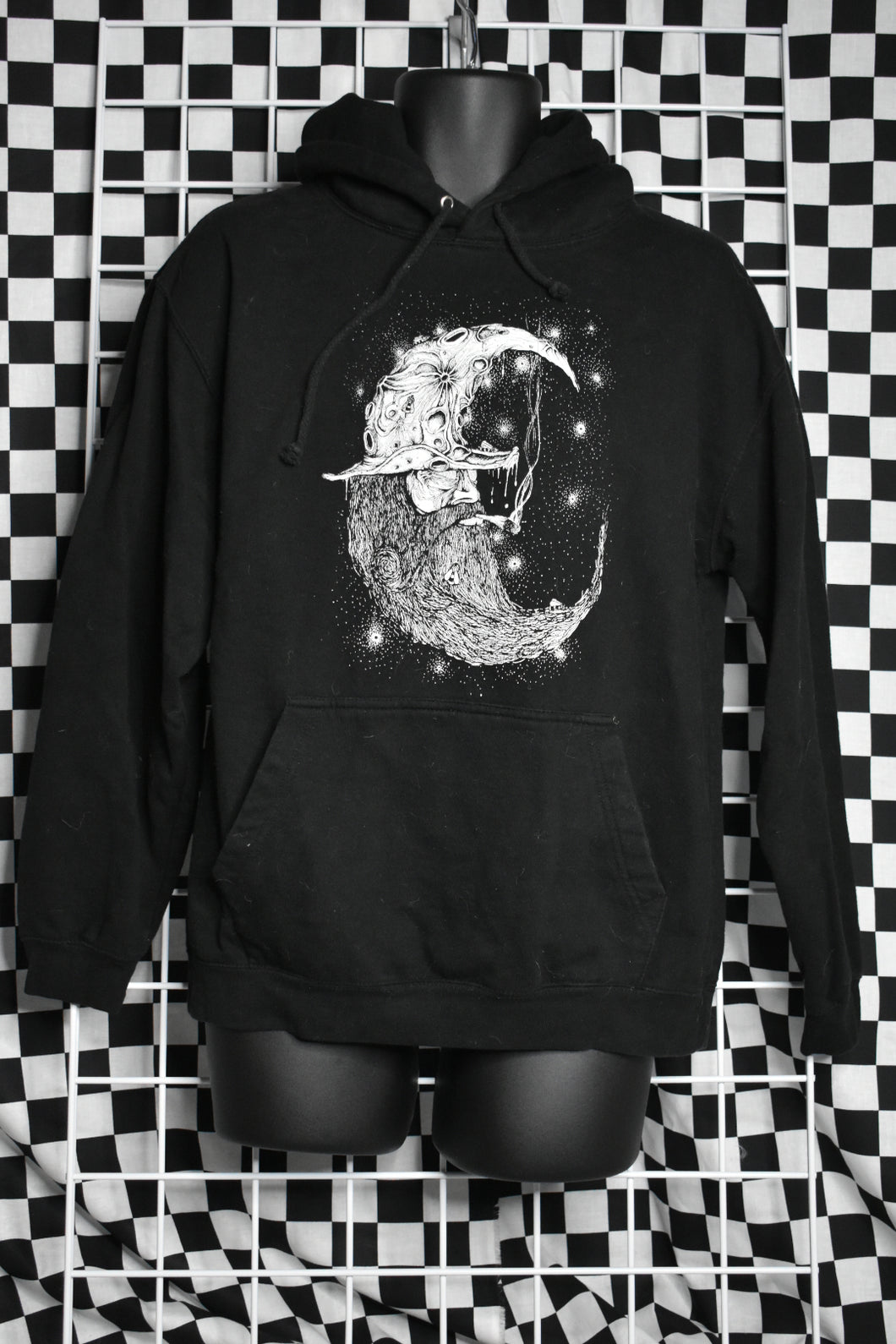 Wizard Moon Screen Printed Hoodie (Large)