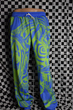 Load image into Gallery viewer, Blue Green Sublimated Joggers (XL)
