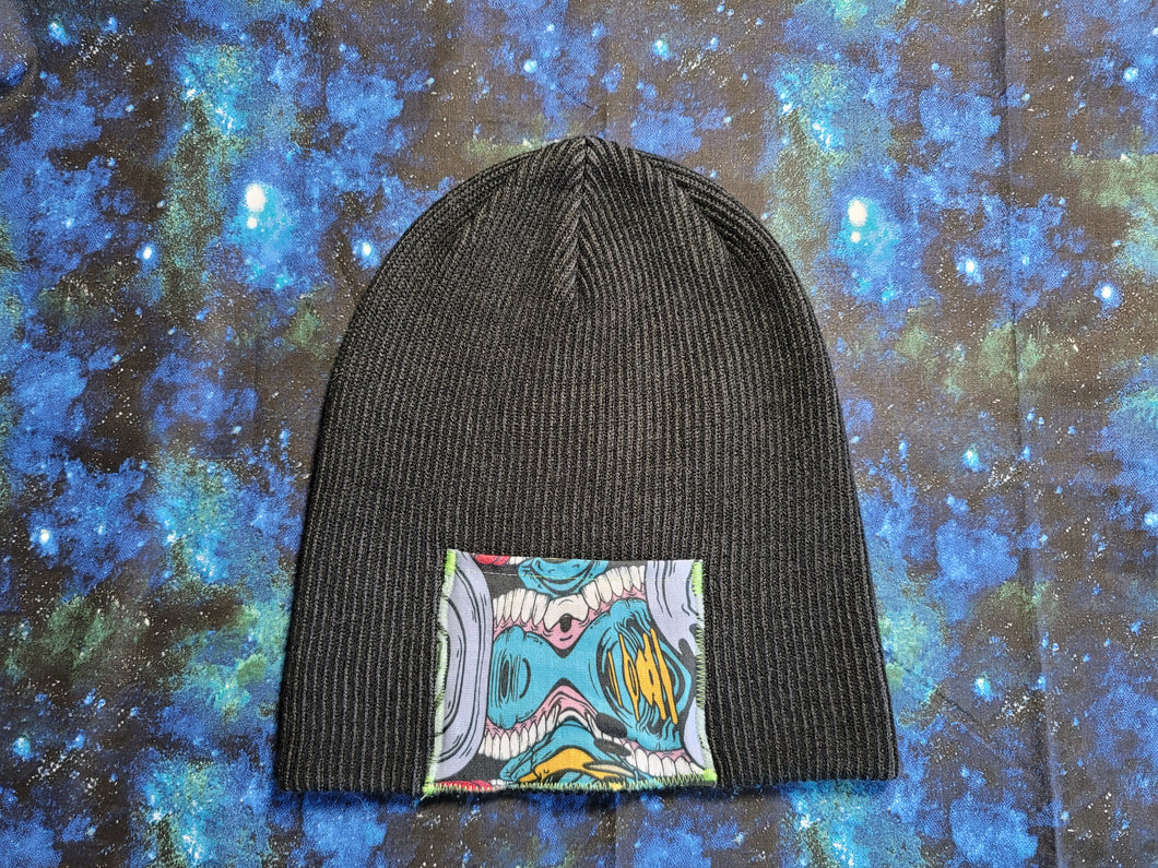 OOAK- Knit Toothy Beanie (No Cuff)