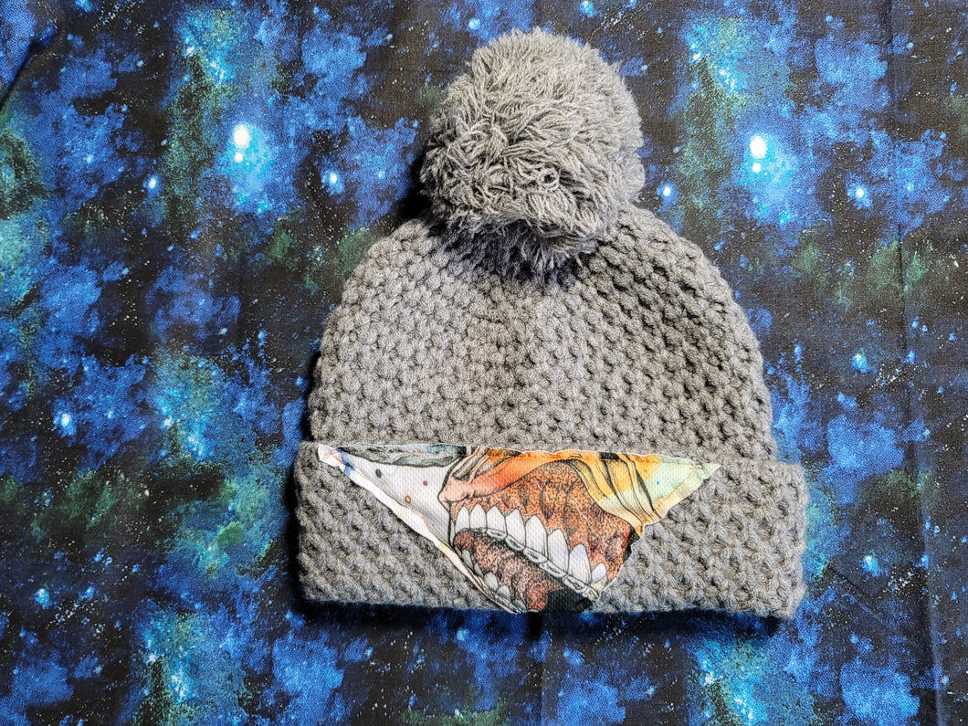 OOAK- Gray Knit w/ Pom