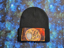 Load image into Gallery viewer, OOAK- Knit Black Sun Cuff Beanie
